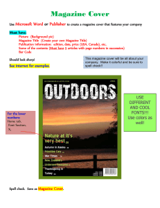 Magazine Cover Microsoft Word Publisher or