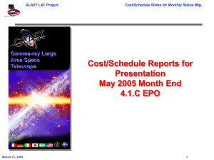 Cost/Schedule Reports for Presentation May 2005 Month End 4.1.C EPO