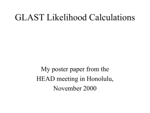 GLAST Likelihood Calculations My poster paper from the HEAD meeting in Honolulu,