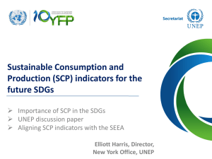 Sustainable Consumption and Production (SCP) indicators for the future SDGs
