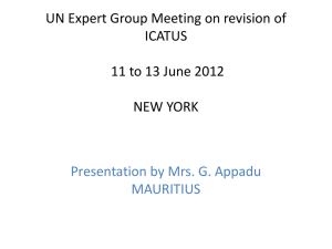 UN Expert Group Meeting on revision of ICATUS NEW YORK