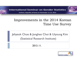 Improvements in the 2014 Korean Time Use Survey (Statistical Research Institute)