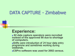 DATA CAPTURE - Zimbabwe Experience: