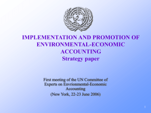IMPLEMENTATION AND PROMOTION OF ENVIRONMENTAL-ECONOMIC ACCOUNTING Strategy paper