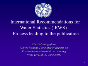 International Recommendations for Water Statistics (IRWS) – Process leading to the publication