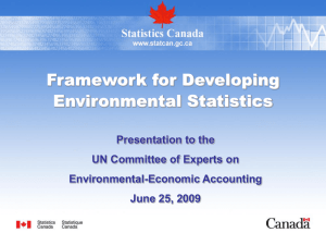 Framework for Developing Environmental Statistics Presentation to the UN Committee of Experts on