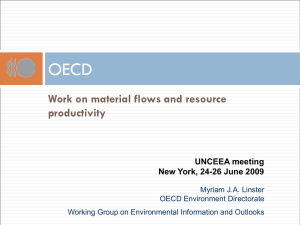 OECD Work on material flows and resource productivity UNCEEA meeting