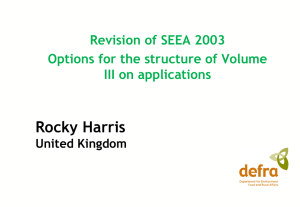 Rocky Harris Revision of SEEA 2003 Options for the structure of Volume
