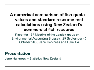 A numerical comparison of fish quota values and standard resource rent