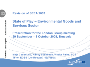 – Environmental Goods and State of Play Services Sector Revision of SEEA 2003