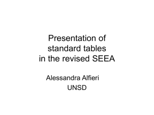 Presentation of standard tables in the revised SEEA Alessandra Alfieri