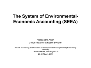 The System of Environmental- Economic Accounting (SEEA) Alessandra Alfieri United Nations Statistics Division