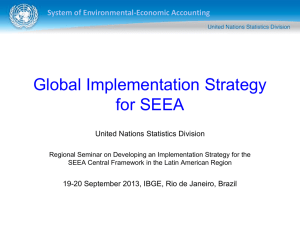 Global Implementation Strategy for SEEA System of Environmental-Economic Accounting United Nations Statistics Division