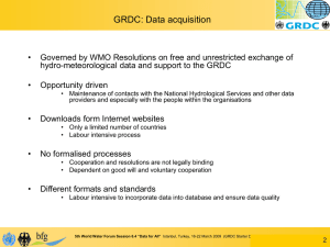 Global Runoff Data Centre GRDC: Data acquisition