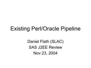 Existing Perl/Oracle Pipeline Daniel Flath (SLAC) SAS J2EE Review Nov 23, 2004