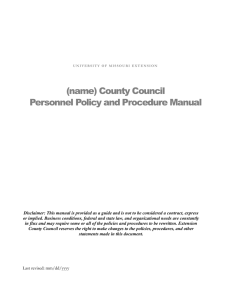 (name) County Council Personnel Policy and Procedure Manual