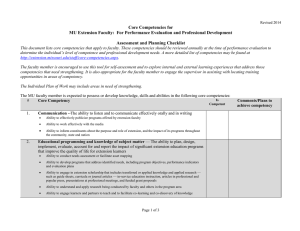 Core Competencies for  Assessment and Planning Checklist