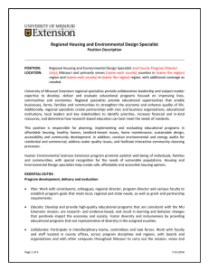 Regional Housing and Environmental Design Specialist  Position Description