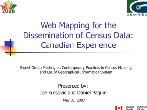 Web Mapping for the Dissemination of Census Data: Canadian Experience