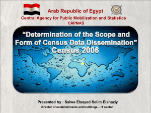Arab Republic of Egypt Central Agency for Public Mobilization and Statistics CAPMAS