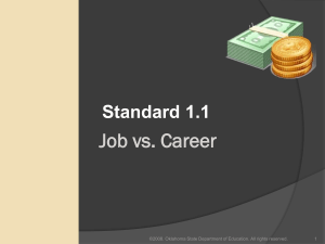 Job vs. Career Standard 1.1 1