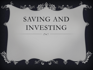 SAVING AND INVESTING