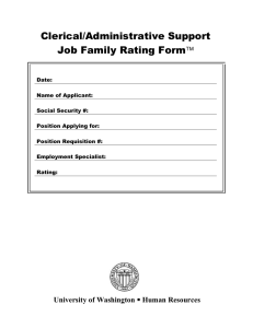 Clerical/Administrative Support  Job Family Rating Form 