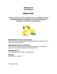 ROLE PLAY  Management Job Family 6