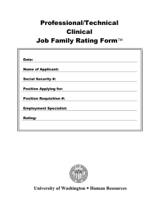Professional/Technical Clinical Job Family Rating Form