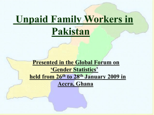 Unpaid Family Workers in Pakistan Presented in the Global Forum on ‘Gender Statistics’