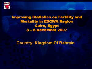 Country: Kingdom Of Bahrain Improving Statistics on Fertility and Cairo, Egypt