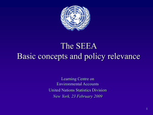 The SEEA Basic concepts and policy relevance Learning Centre on Environmental Accounts