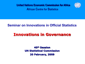 Innovations in Governance A C S