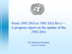 1993 SNA A progress report on the update of the Economic Statistics