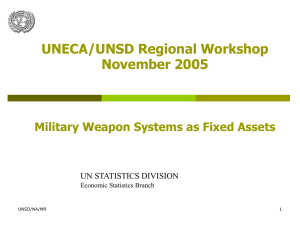 UNECA/UNSD Regional Workshop November 2005 Military Weapon Systems as Fixed Assets