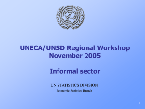 UNECA/UNSD Regional Workshop November 2005 Informal sector UN STATISTICS DIVISION