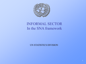 INFORMAL SECTOR In the SNA framework UN STATISTICS DIVISION 1