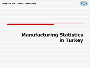 Manufacturing Statistics in Turkey TURKISH STATISTICAL INSTITUTE