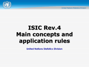 ISIC Rev.4 Main concepts and application rules United Nations Statistics Division