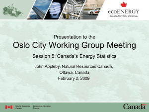 Oslo City Working Group Meeting Presentation to the