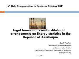 Legal foundations and institutional arrangements on Energy statistics in the 6