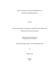 MULTI-CRITERIA ANALYSIS OF PROPOSITION 39 REVENUE SPENDING OPTIONS  A Thesis