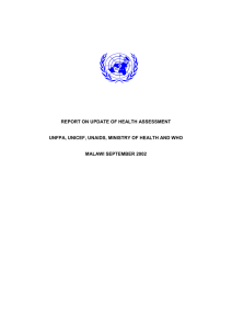 REPORT ON UPDATE OF HEALTH ASSESSMENT MALAWI SEPTEMBER 2002