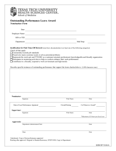 Outstanding Performance Leave Award  Nomination Form