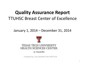 Quality Assurance Report TTUHSC Breast Center of Excellence
