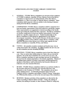 APPROVED BYLAWS FOR TTUHSC LIBRARY COMMITTEES 3/16/2010  I.