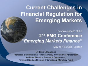 Current Challenges in Financial Regulation for Emerging Markets 2