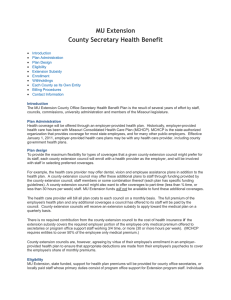 MU Extension County Secretary Health Benefit