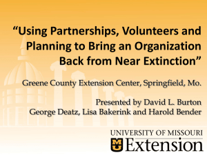 “Using Partnerships, Volunteers and Planning to Bring an Organization