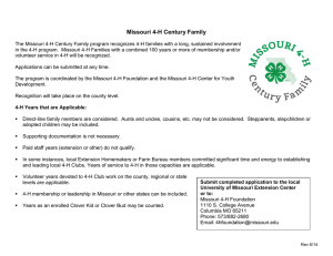 Missouri 4-H Century Family